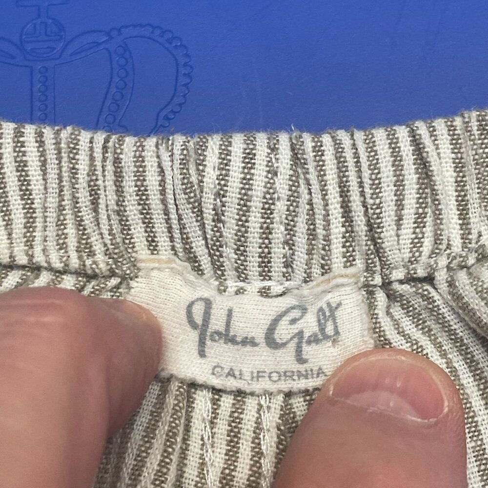 John Galt Pants Women Small Linen Blend Beachy Neutral Capsule Wide Leg Melville - Picture 10 of 15